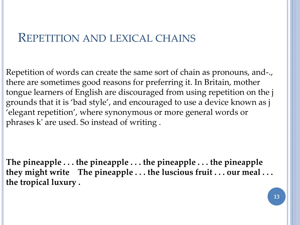 r epetition and lexical chains