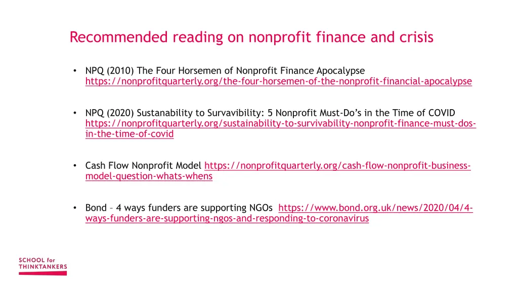 recommended reading on nonprofit finance