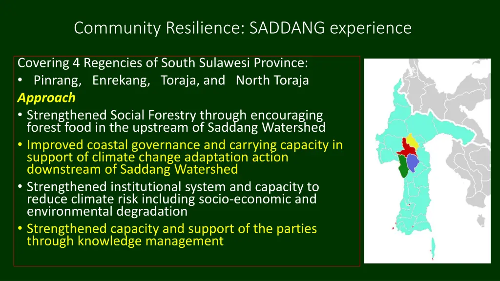 community resilience saddang experience