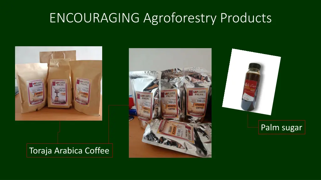 encouraging agroforestry products