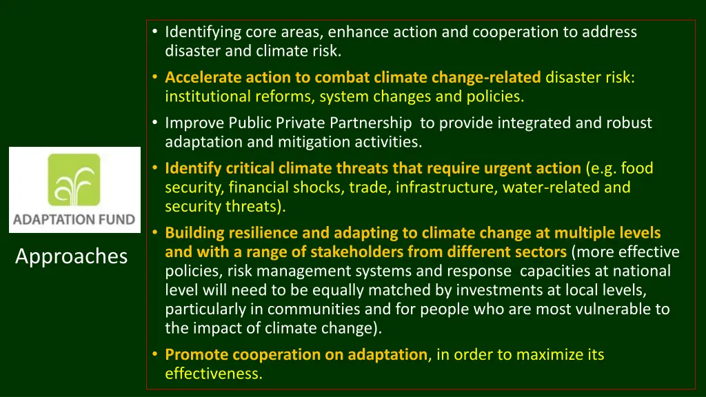 identifying core areas enhance action