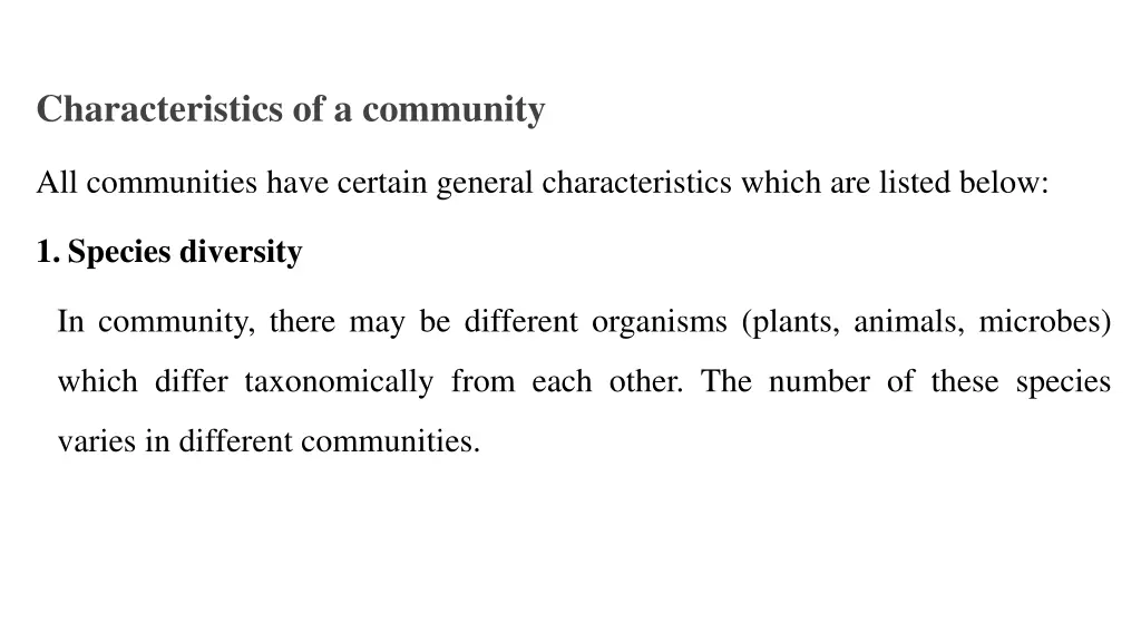 characteristics of a community