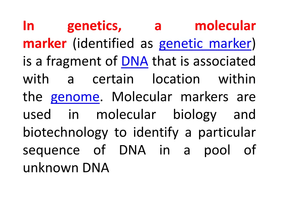 in marker identified as genetic marker