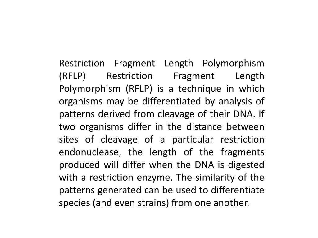 restriction fragment length polymorphism rflp