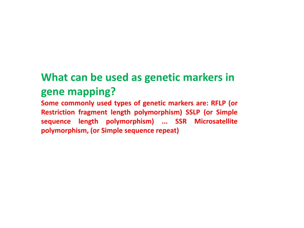 what can be used as genetic markers in gene