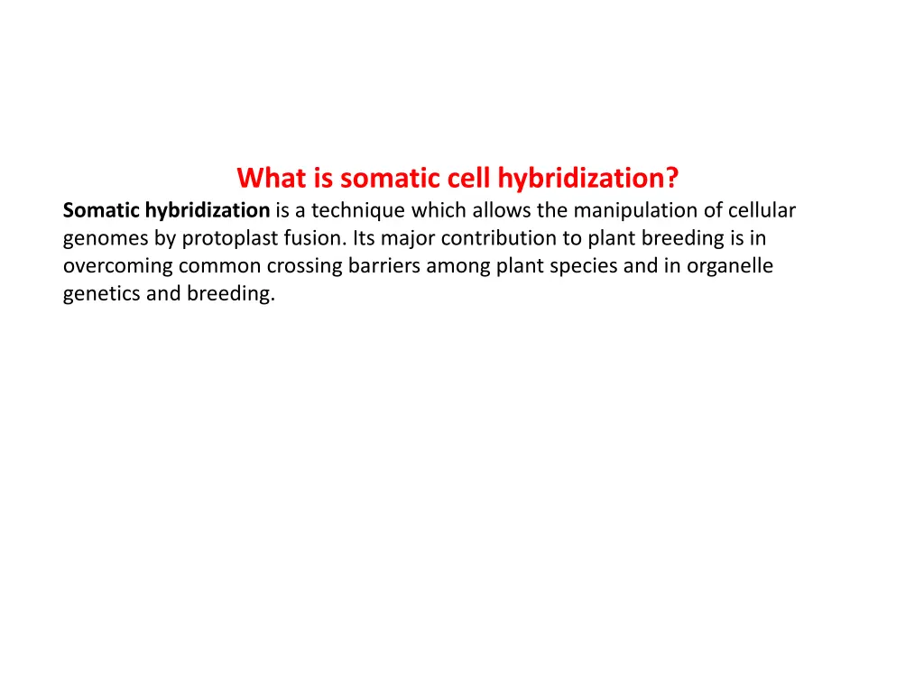 what is somatic cell hybridization somatic