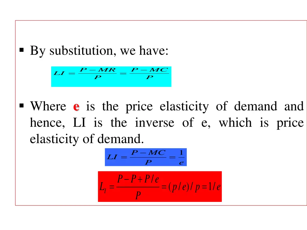 by substitution we have p li p