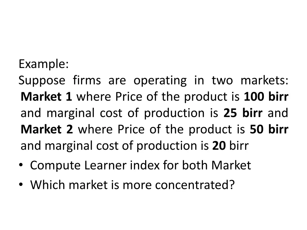 example suppose firms are operating