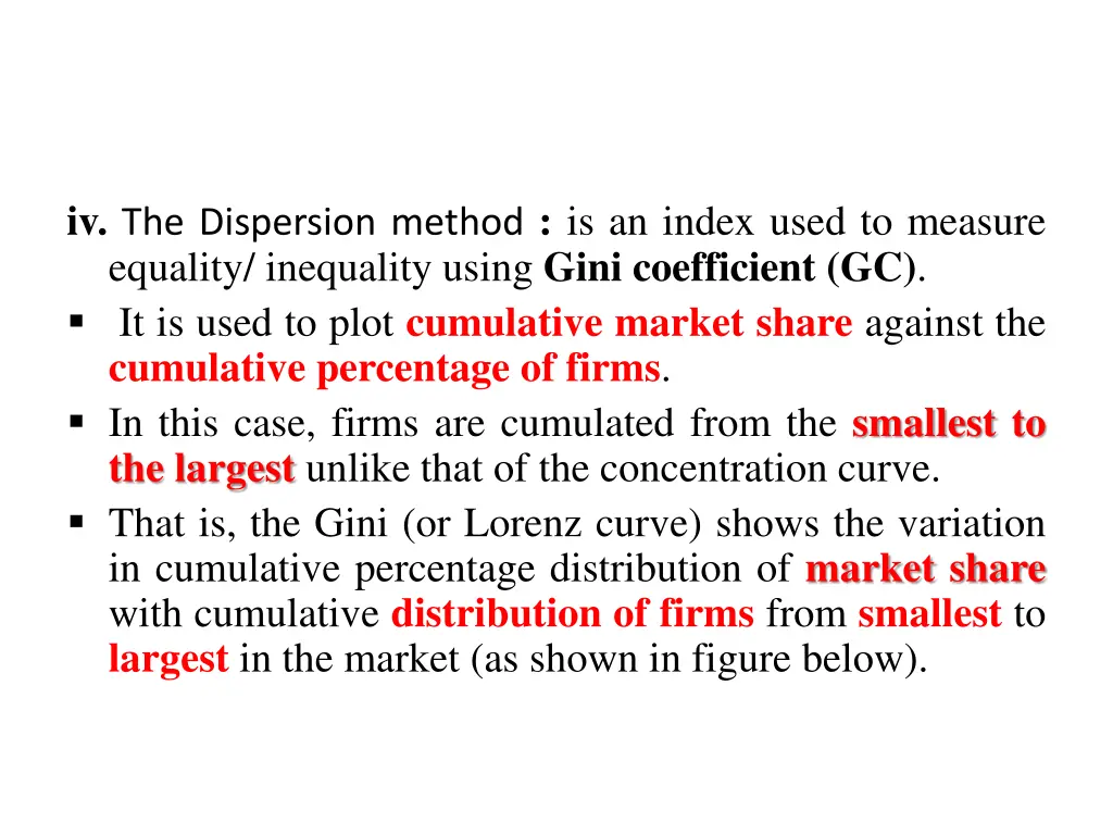 iv the dispersion method is an index used