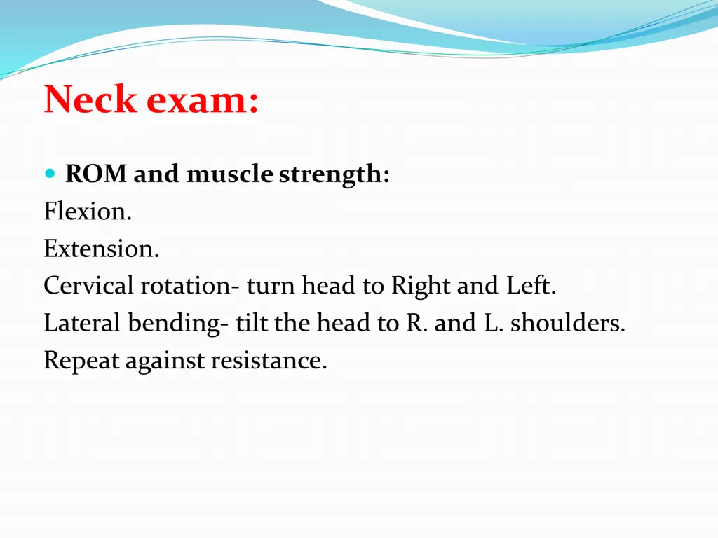 neck exam