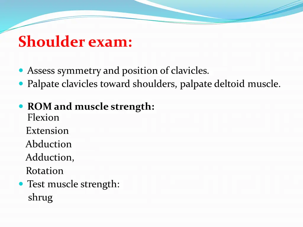 shoulder exam