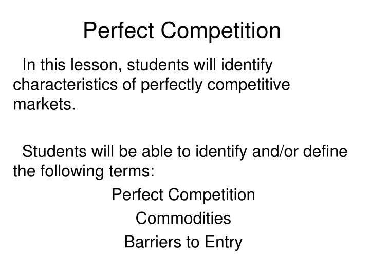 perfect competition