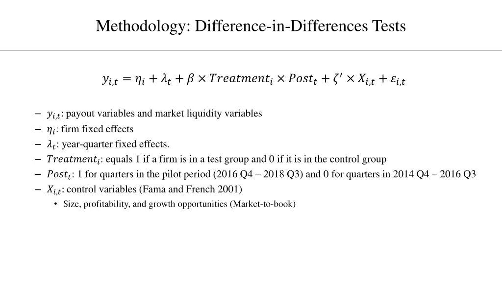 methodology difference in differences tests