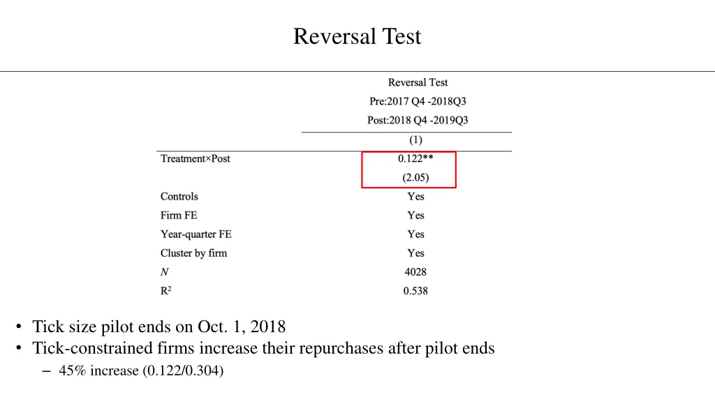 reversal test