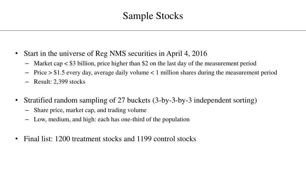 sample stocks