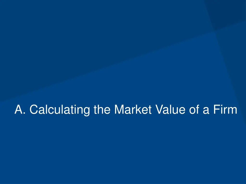 a calculating the market value of a firm