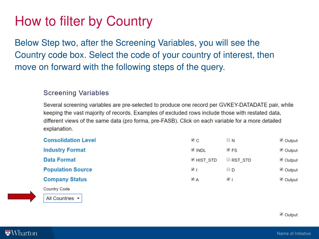 how to filter by country 1