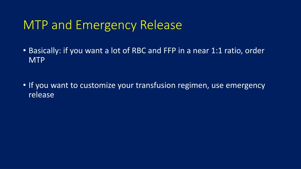 mtp and emergency release