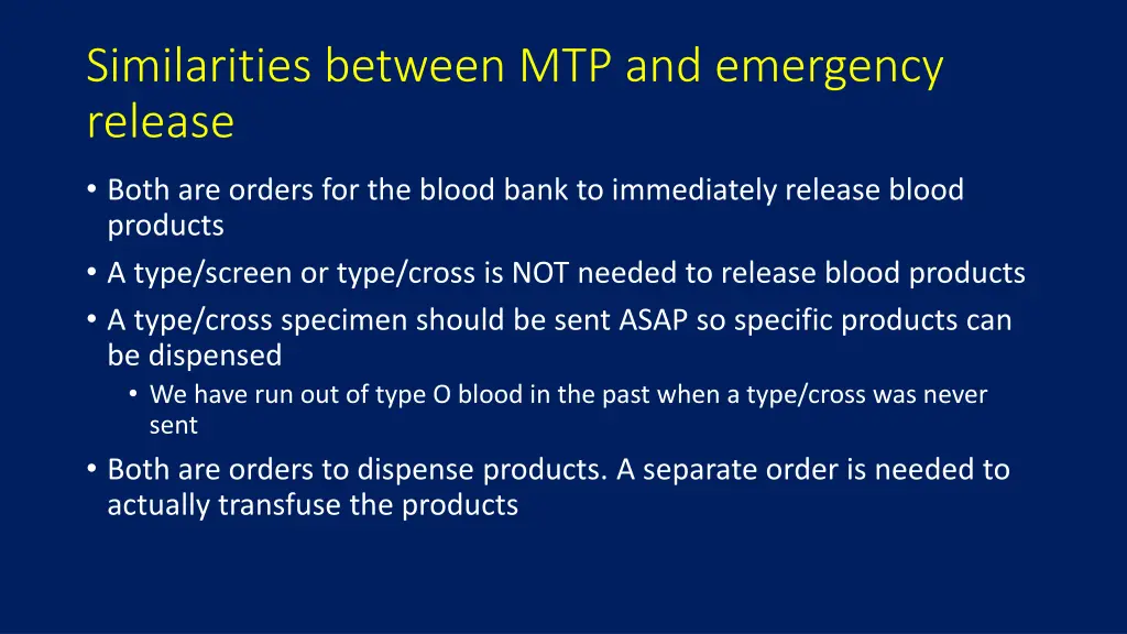 similarities between mtp and emergency release