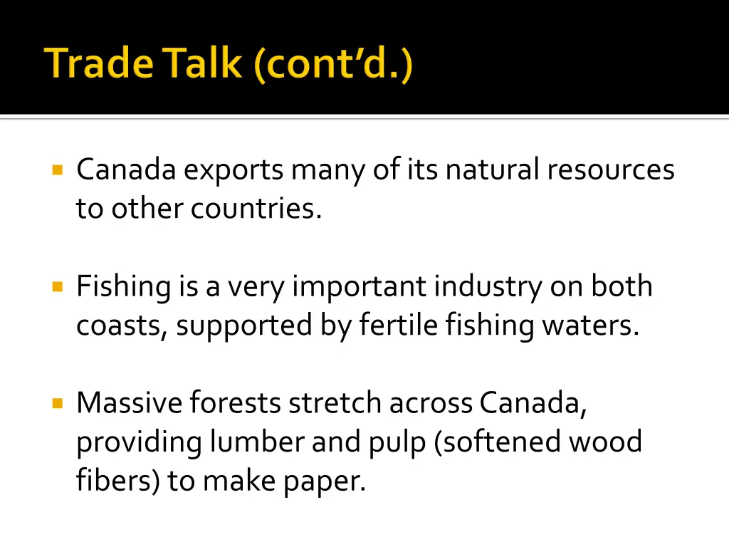 canada exports many of its natural resources