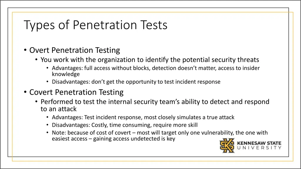 types of penetration tests