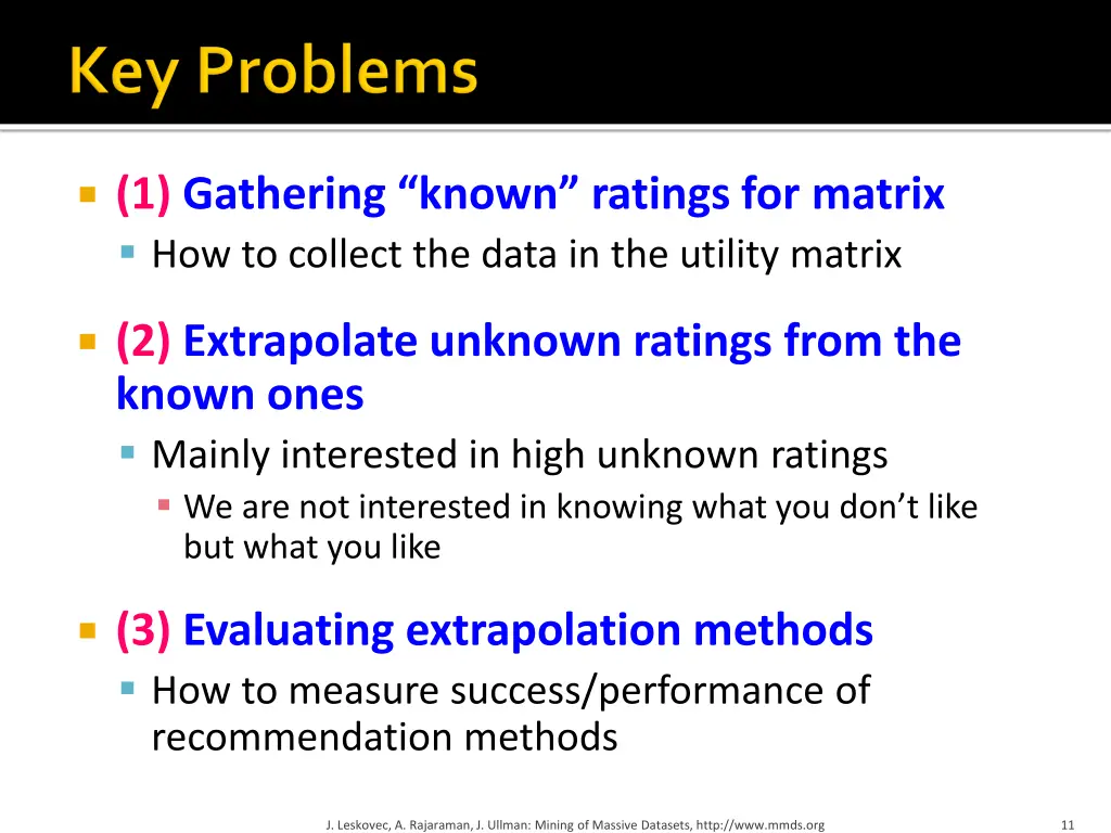 1 gathering known ratings for matrix