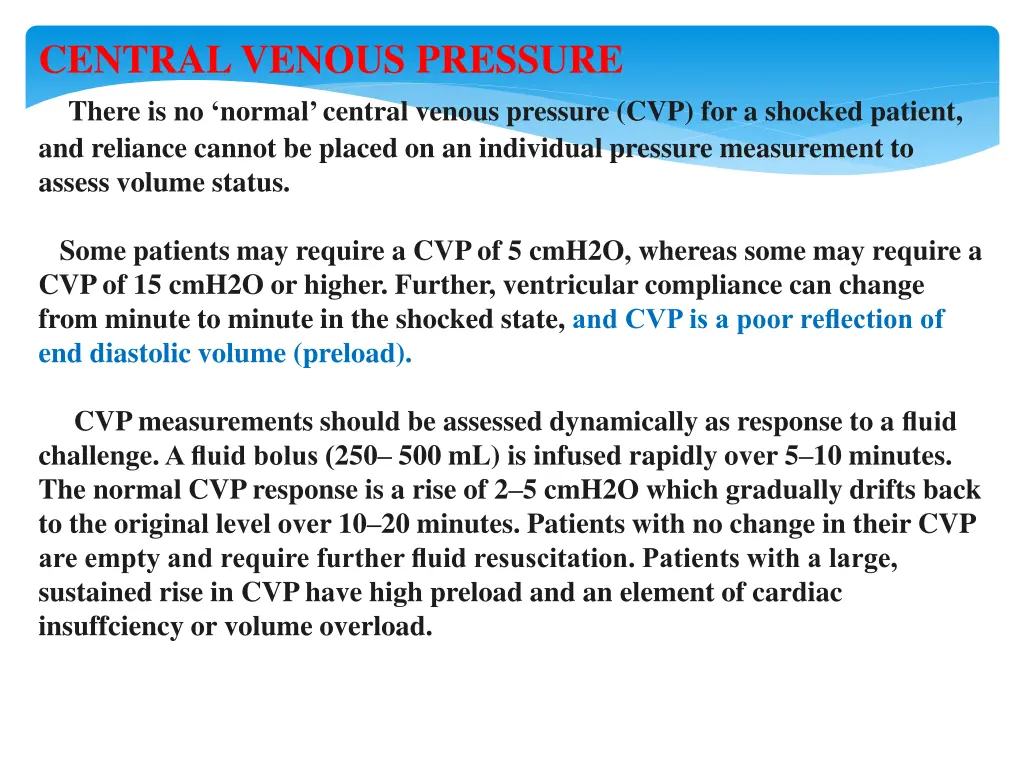 central venous pressure there is no normal