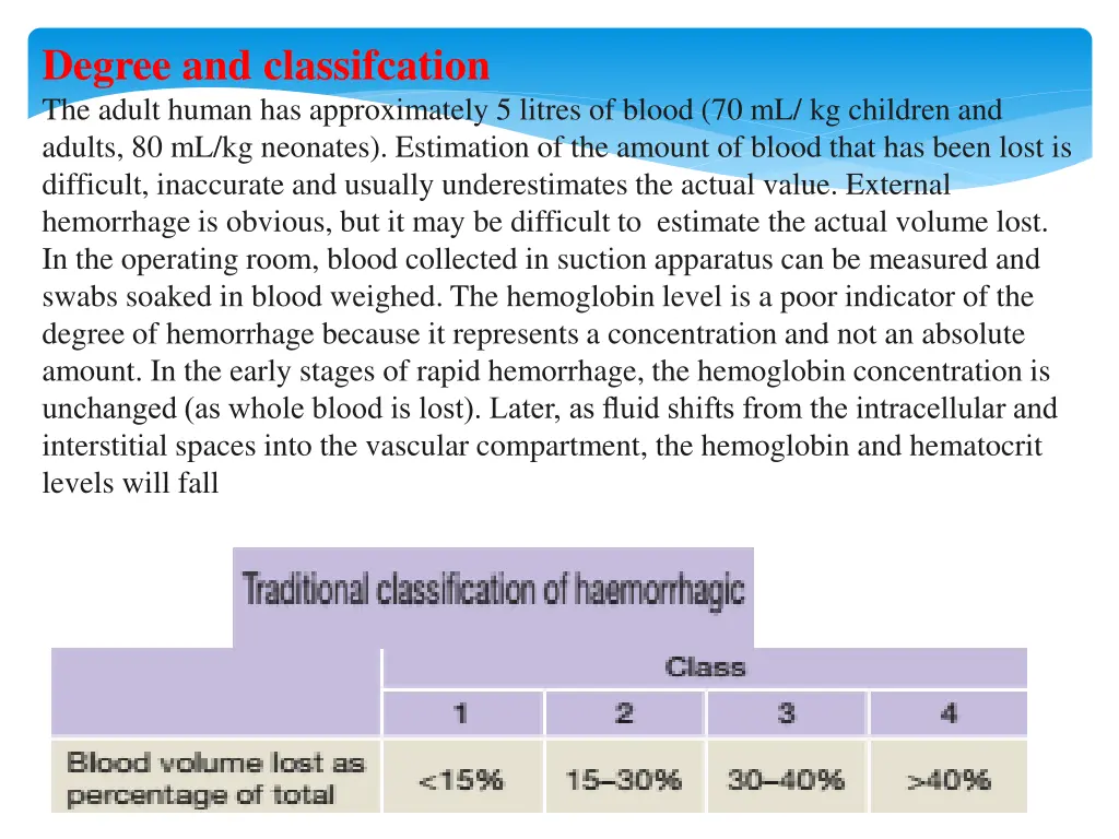 degree and classifcation the adult human