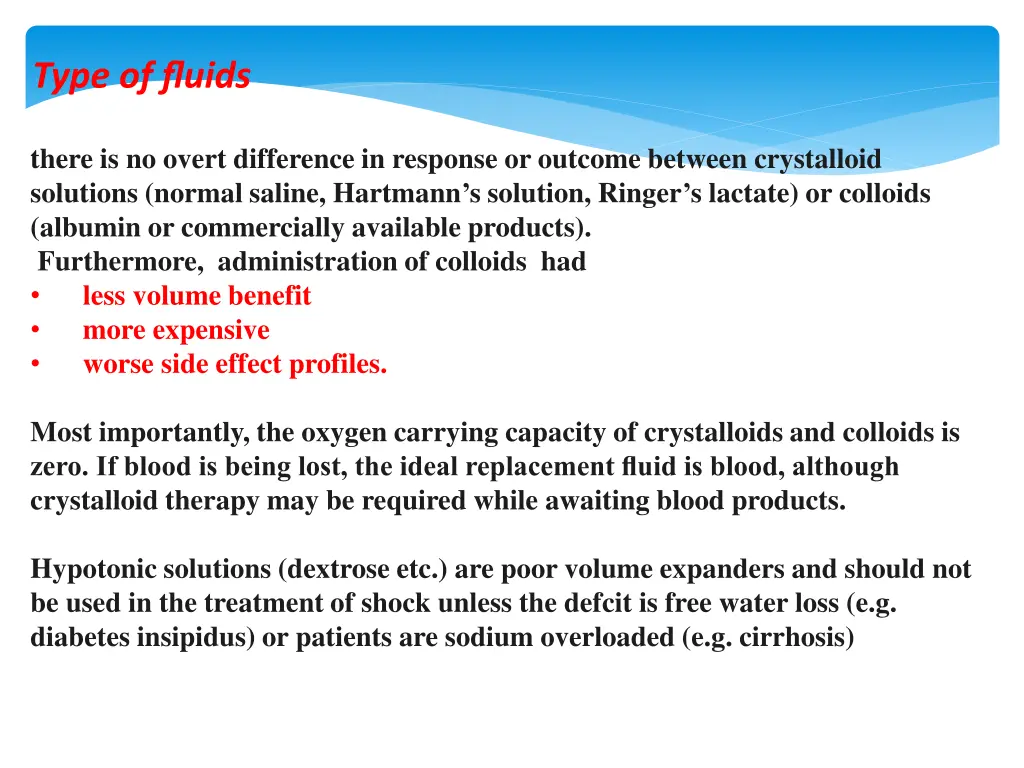 type of fluids