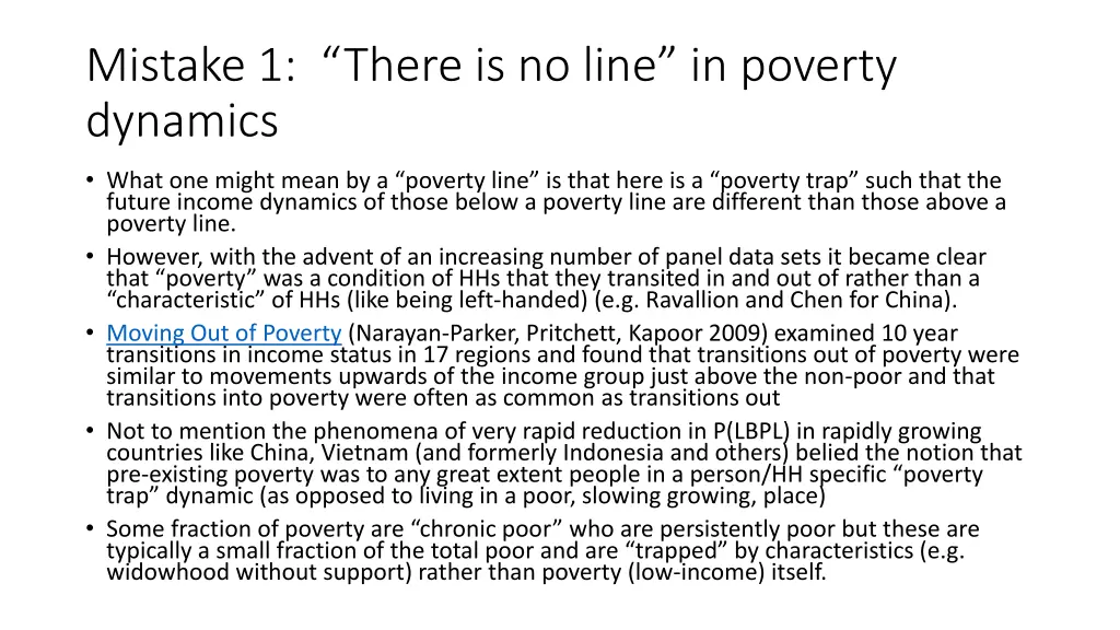 mistake 1 there is no line in poverty dynamics