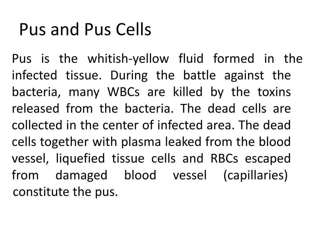 pus and pus cells