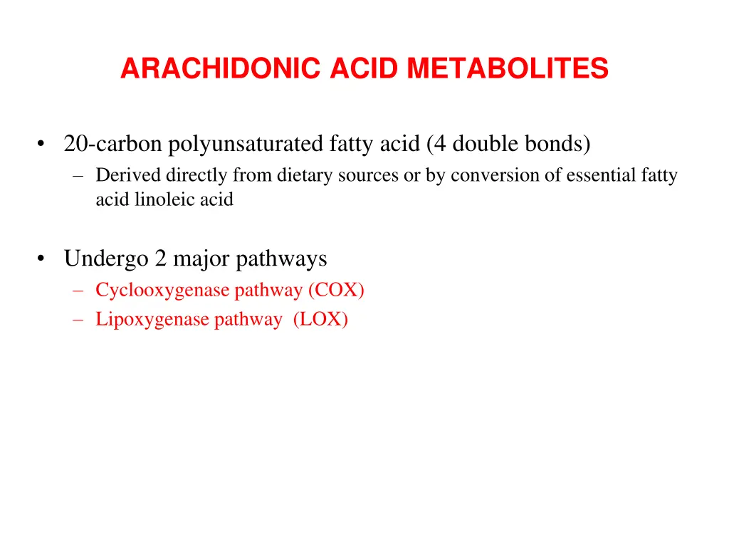 arachidonic acid metabolites