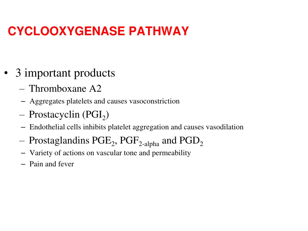 cyclooxygenase pathway