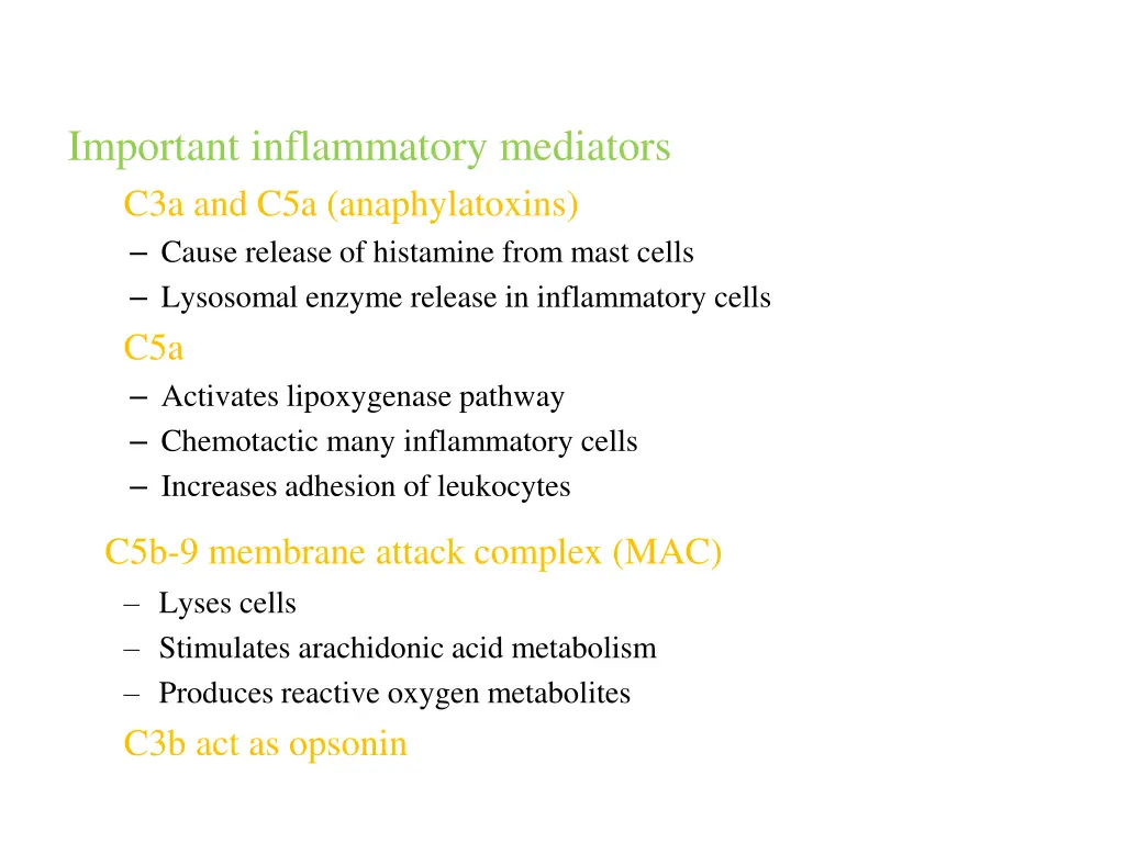 important inflammatory mediators