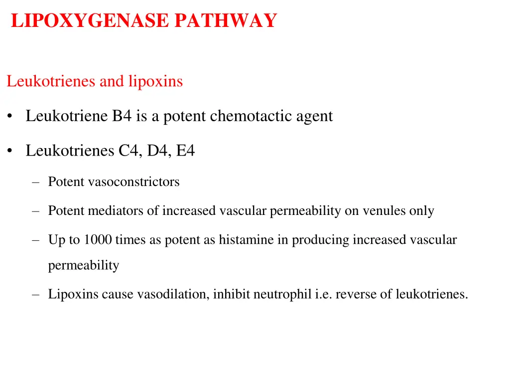 lipoxygenase pathway