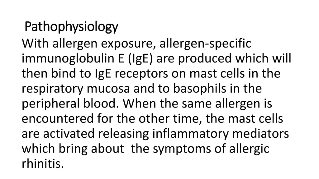 pathophysiology pathophysiology with allergen