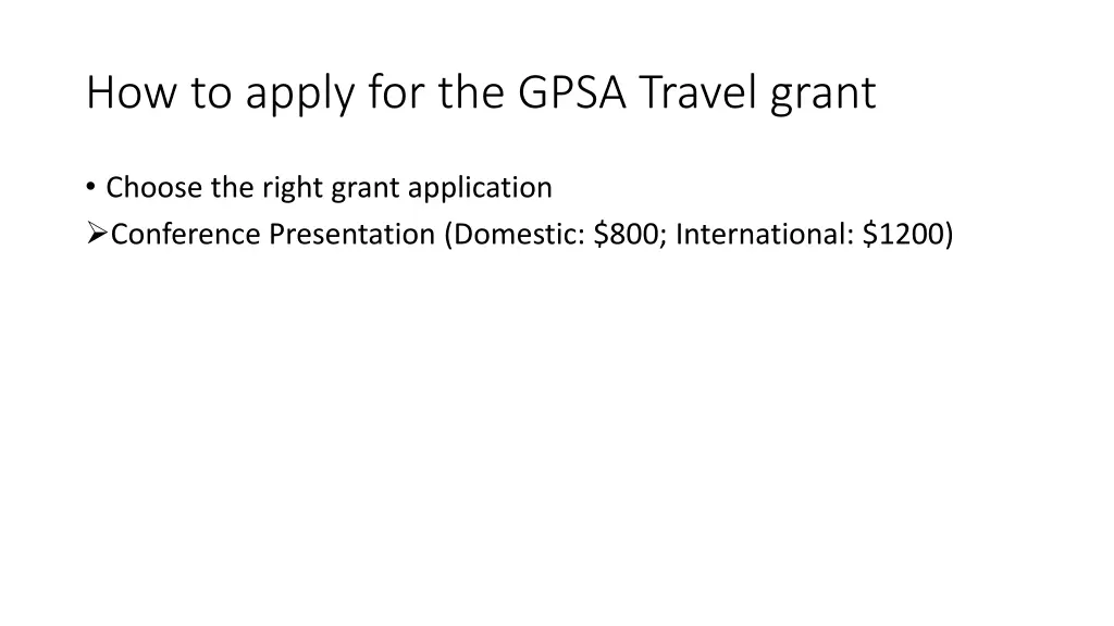 how to apply for the gpsa travel grant