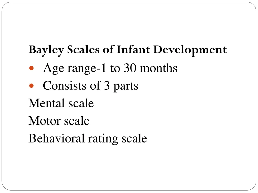 bayley scales of infant development age range