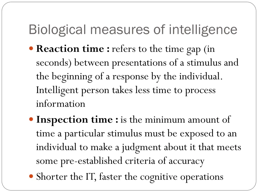 biological measures of intelligence