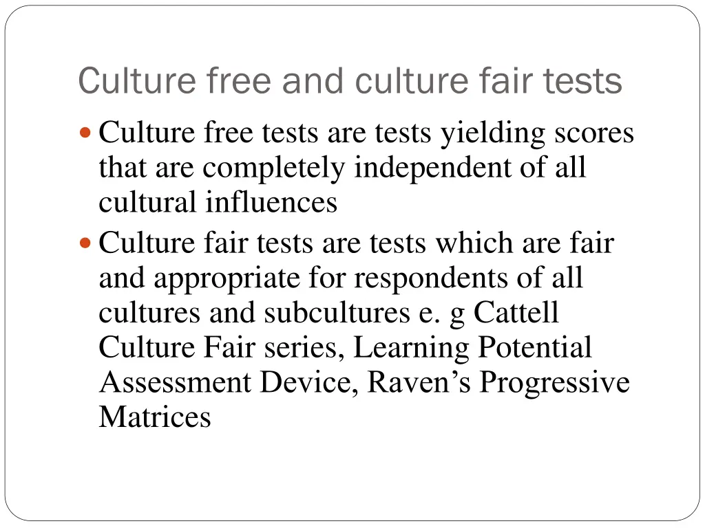 culture free and culture fair tests culture free