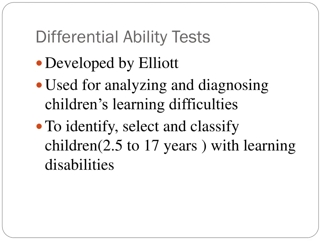 differential ability tests