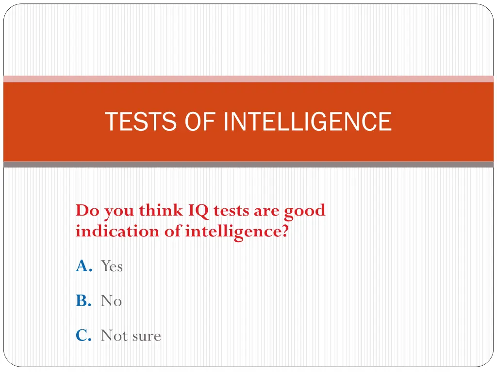 tests of intelligence