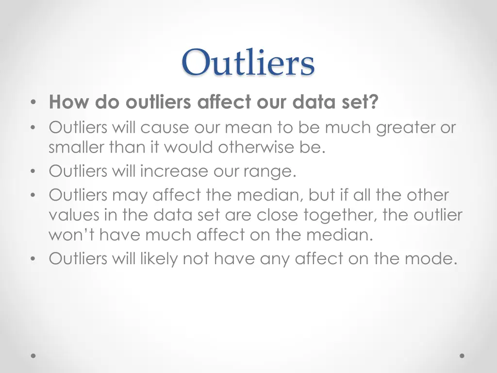 outliers