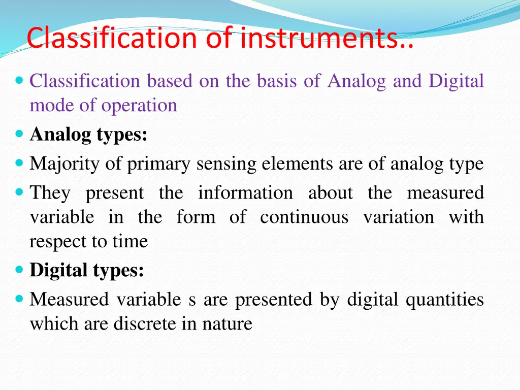 classification of instruments 1