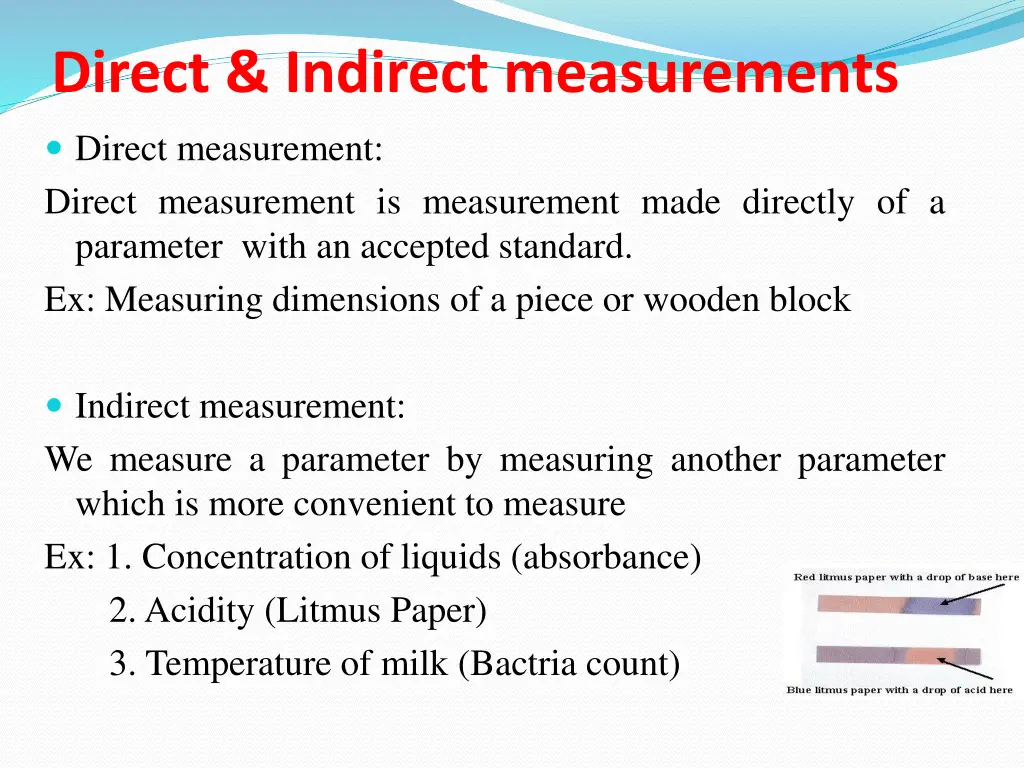 direct indirect measurements