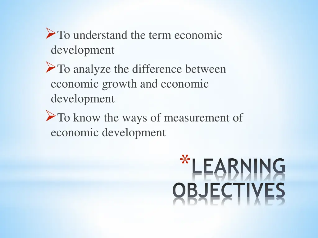 to understand the term economic development