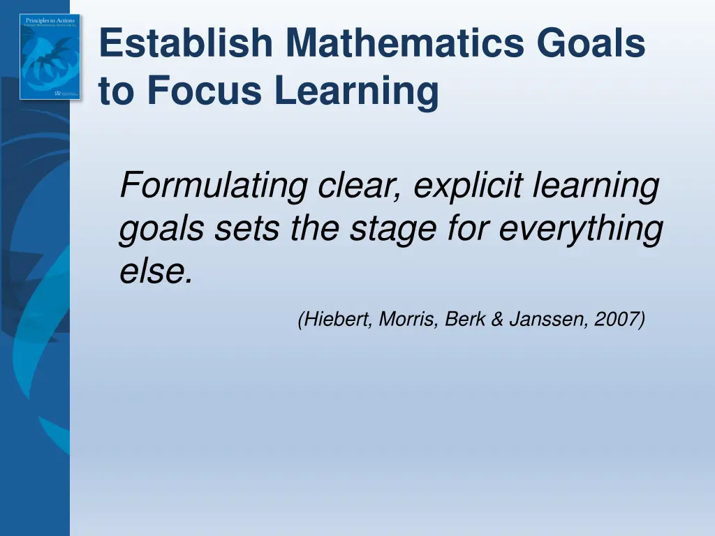 establish mathematics goals to focus learning 1