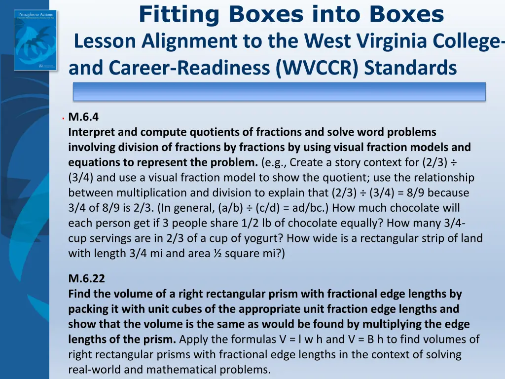 fitting boxes into boxes lesson alignment