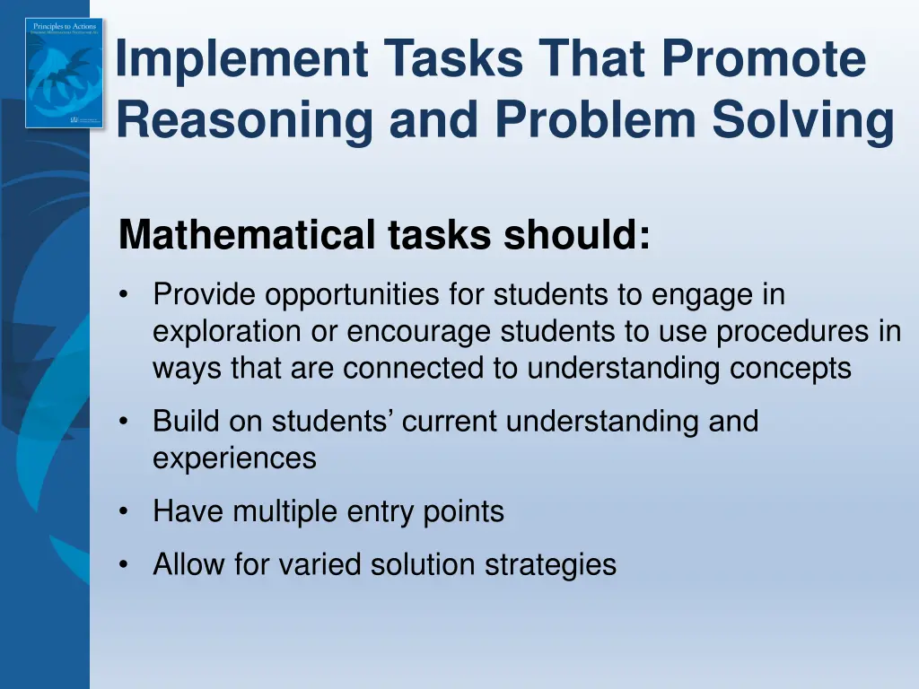 implement tasks that promote reasoning