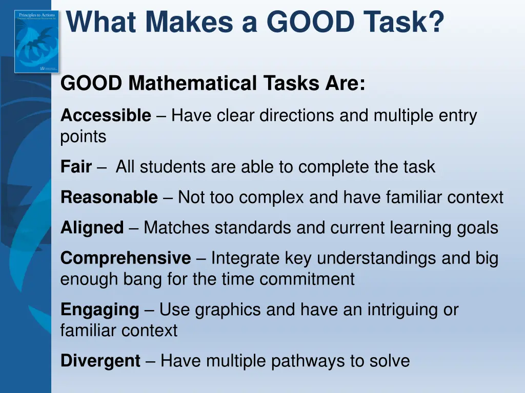 what makes a good task